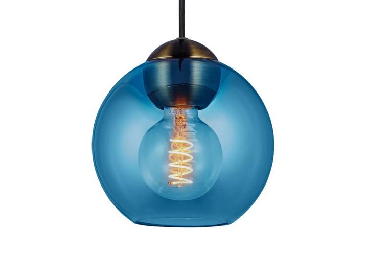 BUBBLES Hängelampe, blau, Ø 18 cm, Glas, E27 - Halo Design - Wohnzimmer - Einflammig
