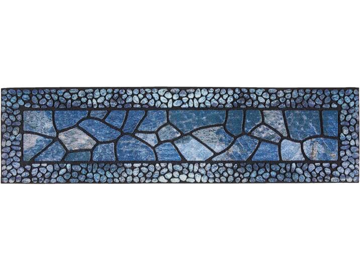 Stufenmatte ANDIAMO Outdoor, 2er Set , blau, B:24cm H:6mm L:90cm, Obermaterial: 100% Gummi, Teppiche, Stufenmatte, Outdoor-Stufenmatten, Stein Motiv, Gartenbereich, Aussenbereich