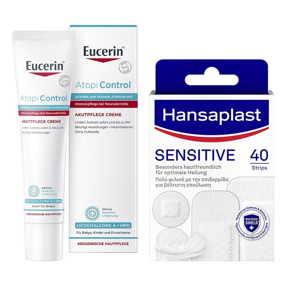 Eucerin Atopi Control Akutpflege & Hansaplast Sens. Pflaster 08108759