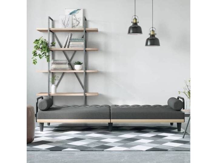 Elégant SOFA - DIVAN - Sofa-lit - Convertible en lit - avec accoudoirs gris foncé tissu &0_9179990