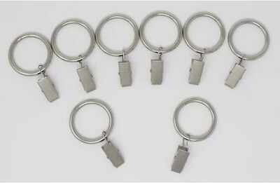 Urbanest "Metal Curtain Drapery Rings with Clips, 8 PK, New, 1 3/8"" Inner Diameter"