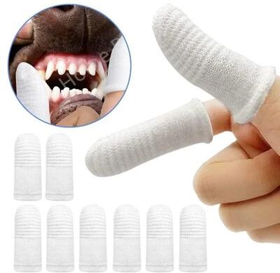 Uplifted Finds Pet Finger Toothbrush Two Finger Brushing Cots For Oral Care 12 Pcs