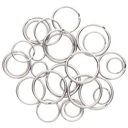 Schlüsselringe, silber, 15–30 mm Ø, 30 Stück