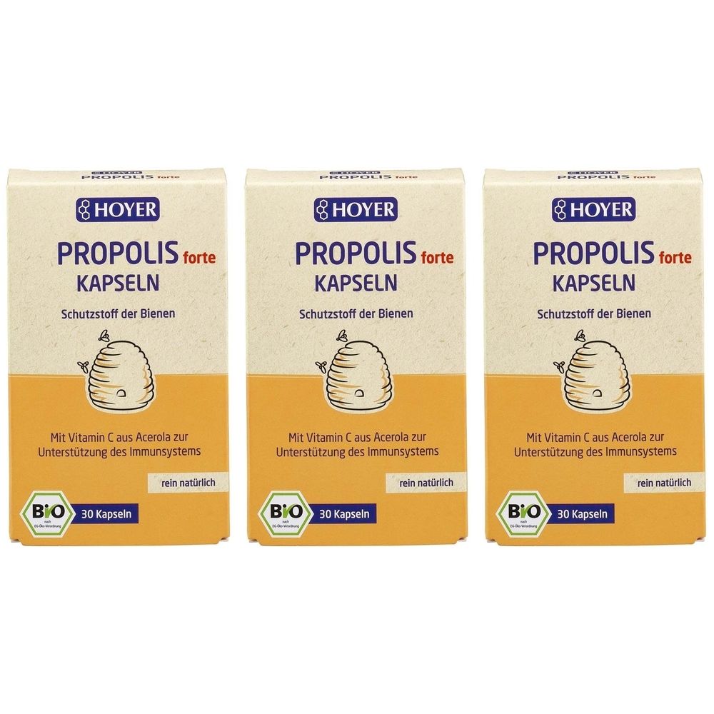 Hoyer Propolis forte Kapseln Bio 3x 3x30 St