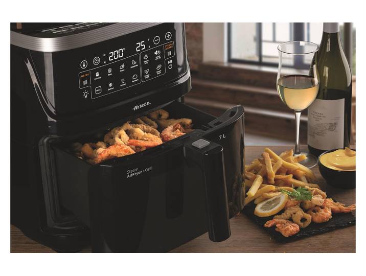 ARIETE Heissluftfritteuse ARI-4636 7 l , schwarz (schwarz, silber), B:32cm H:39cm T:43cm, Fritteusen, Heissluftfritteuse