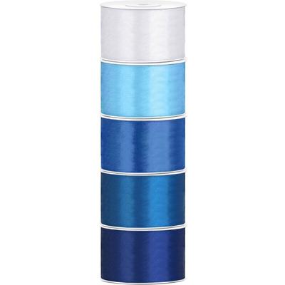 Satin Geschenkband 38mm 5 Farben je 25m lang blau hellblau Schleifenband Geschenkverpackung Geburtstag Hochzeit Weihnachten