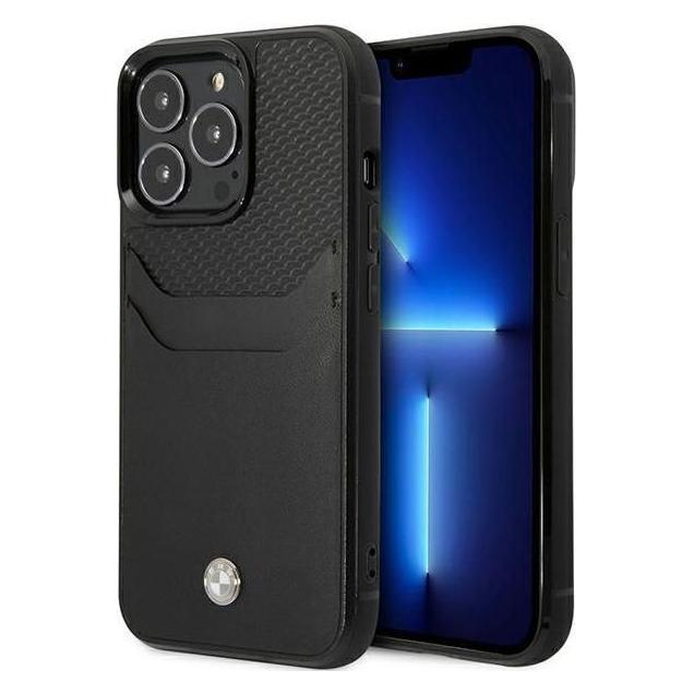 BMW Etui BMHCP14L22RSEPK iPhone 14 Pro 6,1" czarny/black Leather Card Slot (Apple iPhone 14 Pro) (BMW000551-0)