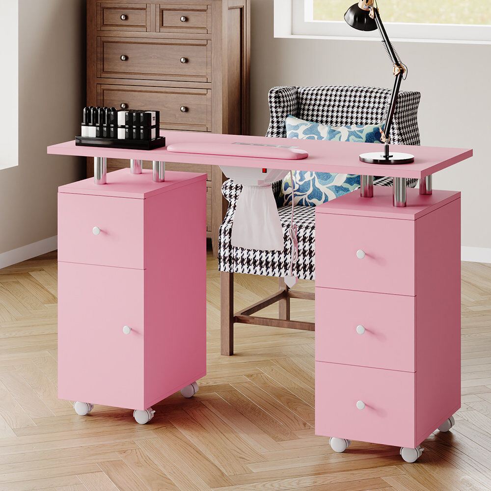 17 Stories MDF；Particleboard Makeup Organiser Pink 75cm H X 110cm W X 45cm D