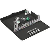 Bicycle Set 7, 3/8", Werkzeug-Set schwarz/grün, 27-teilig, Speed-Knarre mit schwenkbarem Kopf