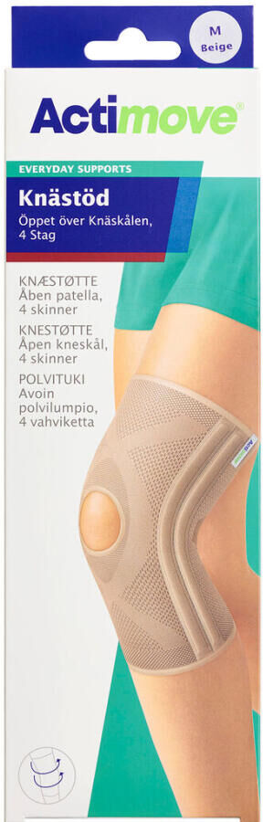 Actimove Knæstøtte, åben patella, 4 skinner Str M Medicinsk udstyr 1 stk