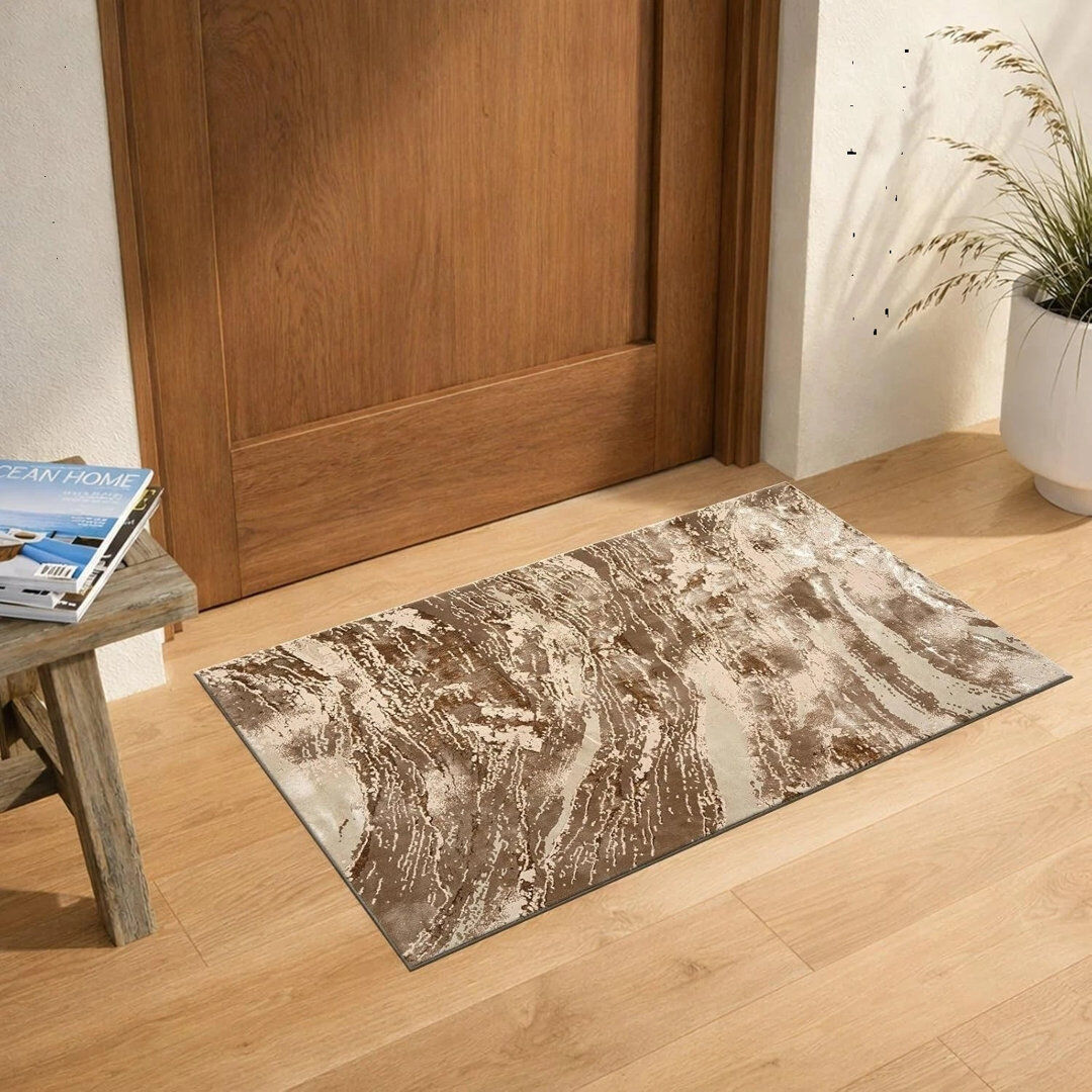 Brayden Studio Abstract Flatweave Kilim Brown Rectangle 200 x 290 cm
