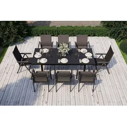 KETTLER BasicPlus Garten-Essgruppe, 8 Personen, ausziehbar, 180-240cm, Alu/Textilene