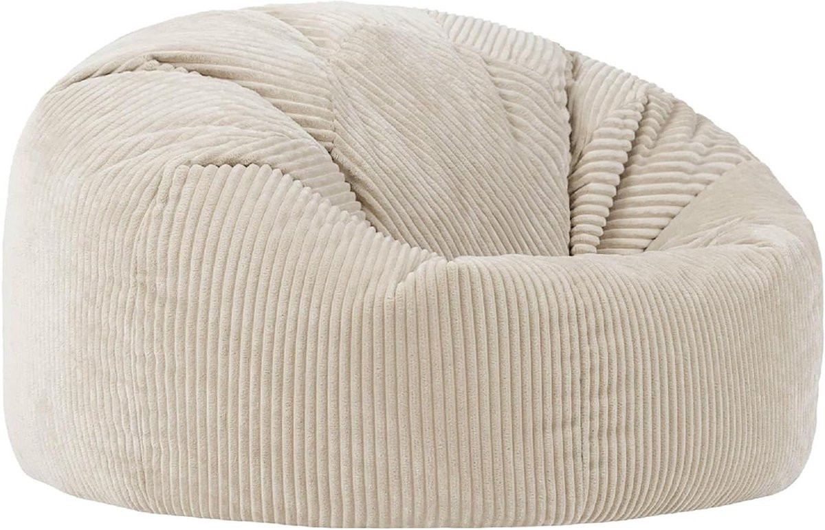 Zitzak XXL Zitkussen voor Volwassenen in Beige Corduroy Stof