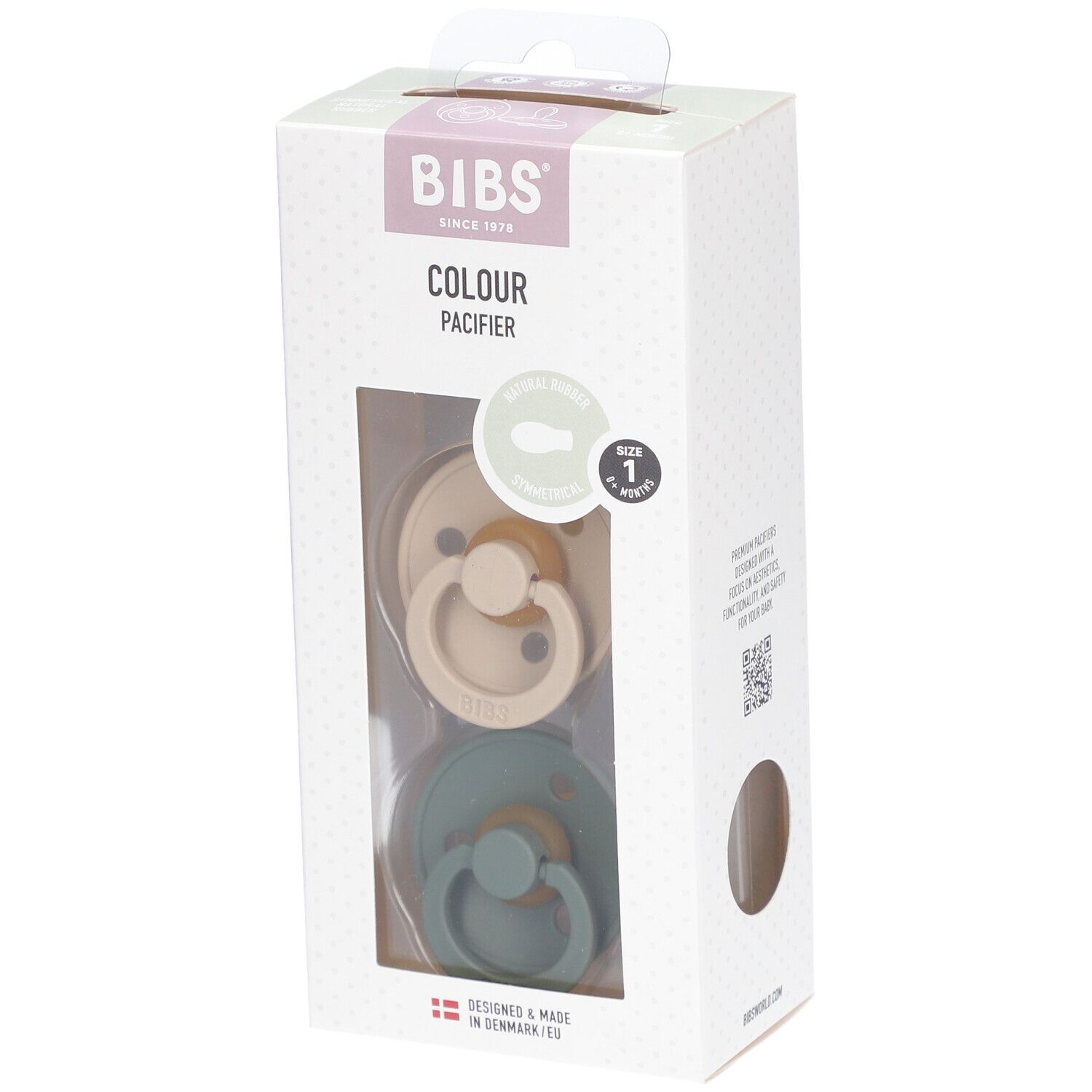 Bibs Fopspeen Symmetric Vanilla - Pine 0-6 Maanden 2st 2 St Schnuller
