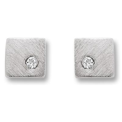 Paar Ohrhänger ONE ELEMENT "Zirkonia Viereck Ohrringe Ohrstecker aus 925 Silber", silber, Ohrringe, Damen, Damen, Silber 925 (Sterlingsilber), Dezente Symbolik – stilvoller Begleiter für jeden Anlass