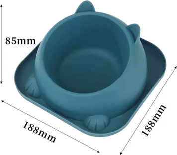 Inspire Picks Stainless Steel Anti Spill Cat Bowl Non Slip Pet Food & Water Feeder blue 1pcs