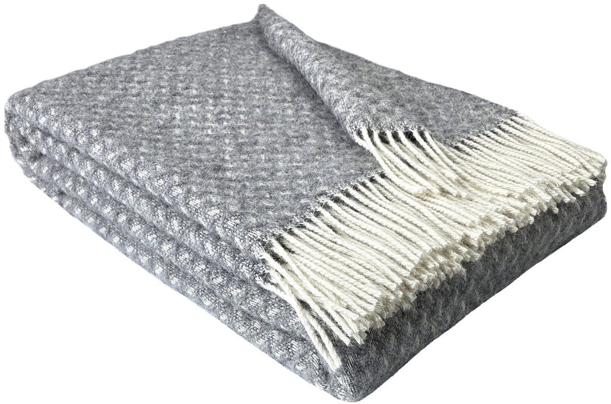 WOOOL Plaid NORD Grijs 140 x 200 cm 100% Wol