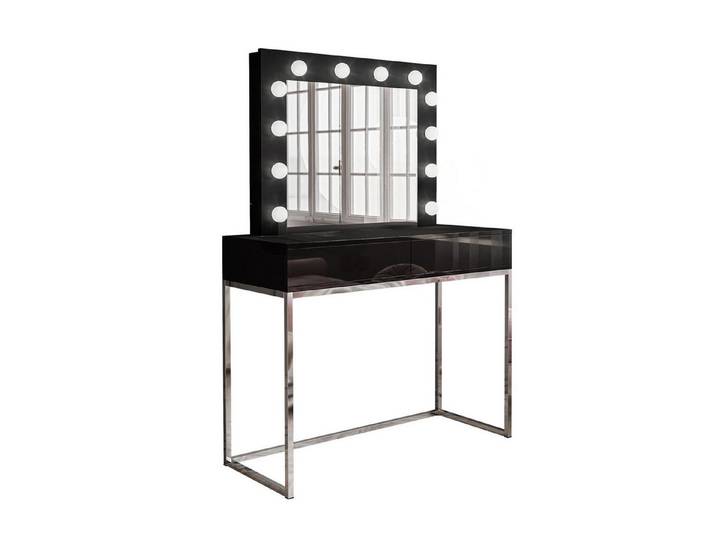 Lookway Schminktisch BLANCO GLAMOUR mit Spiegel und LED-Beleuchtung, 100x81x42 cm