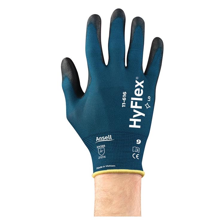 Ansell Handschuhe HyFlex 11-616 Grösse 9 grünblau/schwarz EN 388:2016 PSA-Kategorie II (9) (11-616/9)