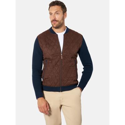 Strickjacke BABISTA "Strickjacke LUIGRA", Herren, Gr. XXL, braun (braun dunkelblau), Strickjacken Strickjacke