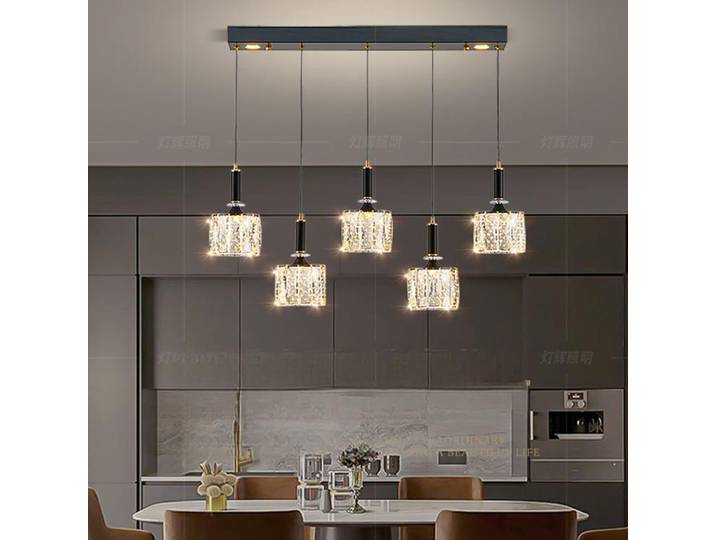 Lustre en cristal de restaurant moderne pour l'éclairage intérieur, plafonnier, lampe suspendue, lustre LED, éclairage intérieur décoratif
