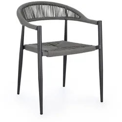 Gartenstuhl Jandia aus Aluminium, modernes Twist Rattan Design, stapelbar, anthrazit grau, Outdoor