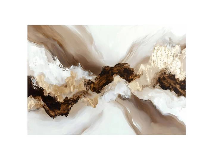 Wallarena Fototapete Marmor Abstrakt Braun 416x254 cm, Mehrfarbig, Papier, Uni, Rechteckig, 416x254 cm, Tapeten & Wandverkleidungen, Fototapeten