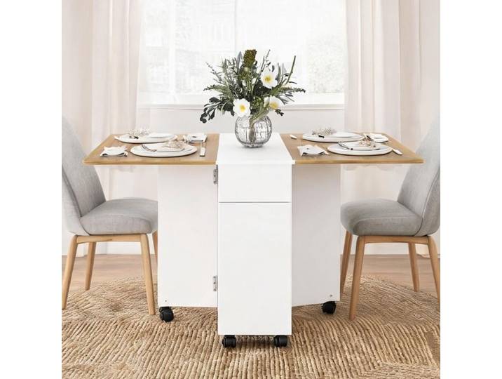 140x76x74 cm Dining Tables combining 55.1 x 29.9 x 29.1 in panneau de particules and Table à manger pliante blanche 6 personnes