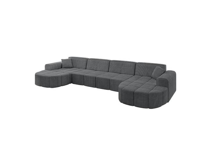 WOHNLANDSCHAFT LIVO-U2 - 400x173x79,5 cm Duneklgrau