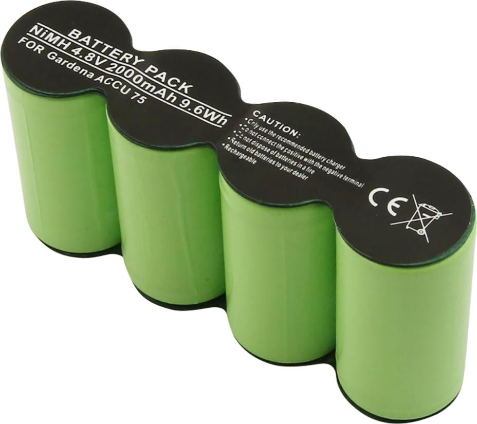 Avizar Accu voor Gardena, 4,8 V, 2000 mAh, 7,5 NiMH, groen