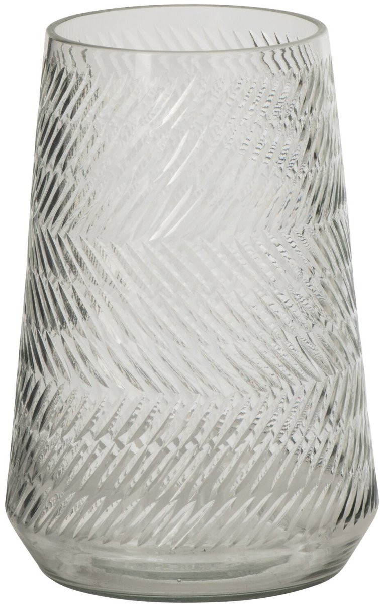 J-Line Vaas met reliëf - Glas - Transparant - Small