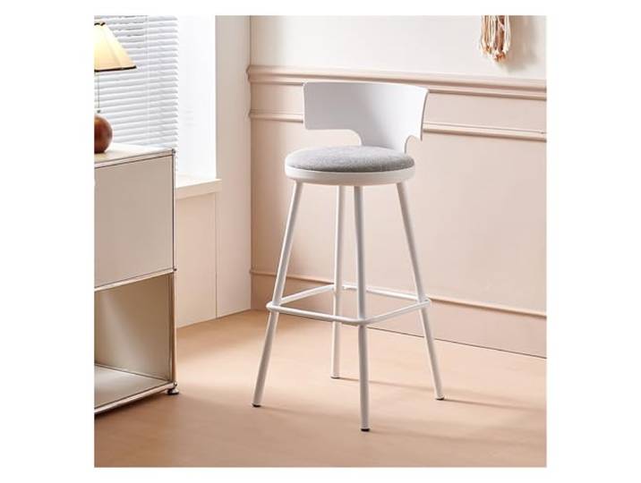 VNCdfhETs Barstuhl Moderner Minimalistischer Barstuhl Cafe Hochhocker Mit Rückenlehne Barhocker(White)