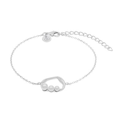Armband TOM TAILOR "Schmuck Geschenk Silber 925", silberfarben, weiß, Armbänder, Damen, 20cm, Perlen Silber 925 (Sterlingsilber), Perlen, Silber 925 (Sterlingsilber), Armband, mit Süßwasserzuchtperle