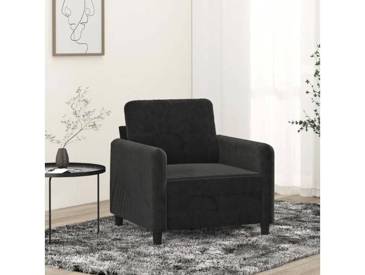 Fauteuil ergonomique GKK Canapé simple Noir 60 cm pour maison Velours - @844