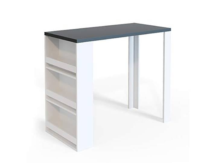 Vicco Bartisch, Weiß/Anthrazit 57 x 117 cm mit 3 Fächern, mit offenen Ablagen zur Aufbewahrung von Küchenutensilien