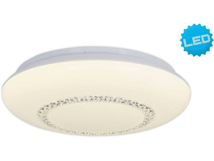 NÄVE LED Deckenleuchte Pilsen , weiß, 1, Ø 41cm H: 10,5cm, 1 Stk., Leuchten, Acrylschirm mit Kristallelementen, incl LED´s warmweiß, D: 41cm, weiß, LED Deckenleuchte