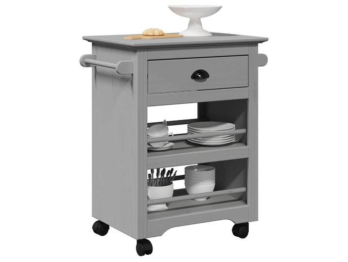 vidaXL Küchenwagen BODO Grau 67,5x45x80 cm