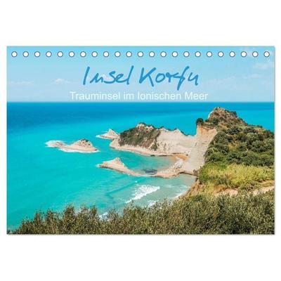 Insel Korfu - Trauminsel im Ionischen Meer (Tischkalender 2026 DIN A5 quer), CALVENDO Monatskalender