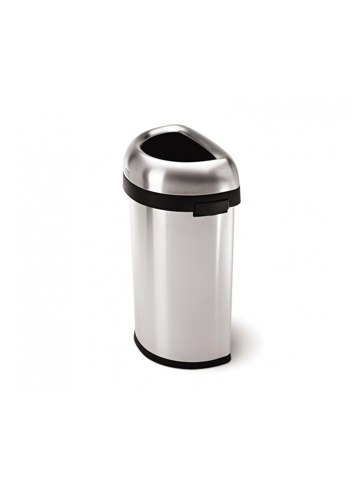 Simplehuman offener Abfalleimer - halbrund - 60 L - gebürsteter Edelstahl