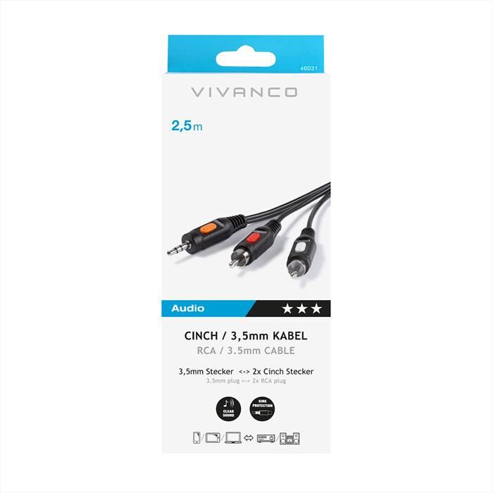 SBS Audio Connection 2.5m-nero