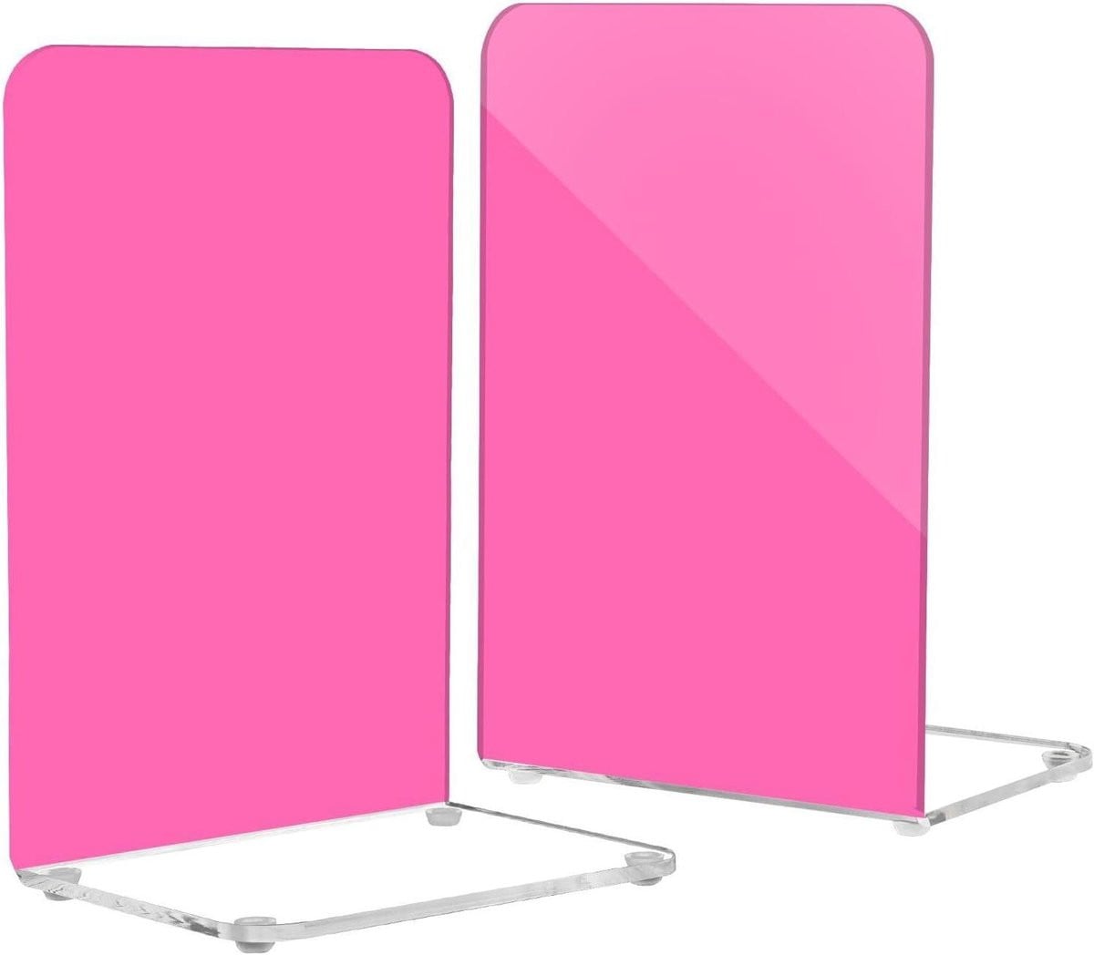 Acryl Boekensteunen Hot Roze - 2 Stuks Decoratieve Boekstoppers met Antislip Stabiliteit