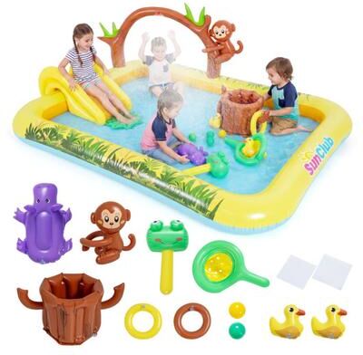 Costway Animal Spray Pool with Slide for Backyard and Garden