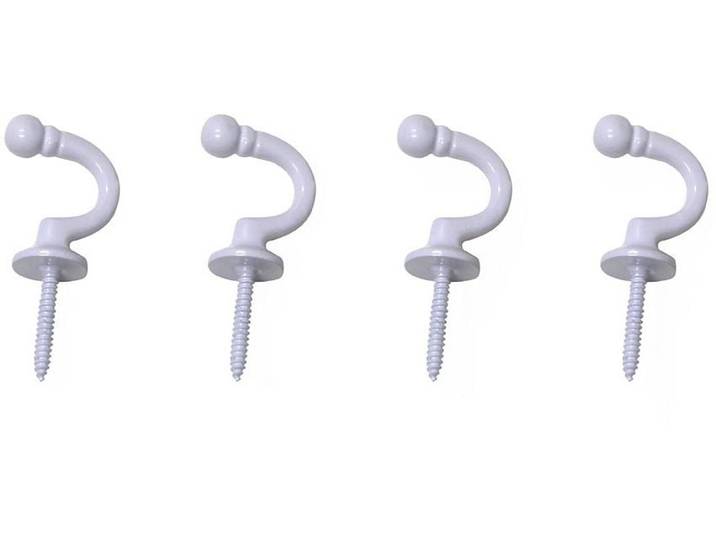 Raffhaken INDEKO Tours, rund , weiß, Ø:3cm, Metall, Raffhalter, Raffhaken