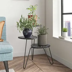 Blumen Etagere im Retrostil Metall Dreifußgestell