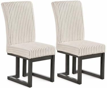 Costway Upholstered Dining Chairs Set of 2 with Rubber Wood Legs and Padded Seat for Dining Room-Beige