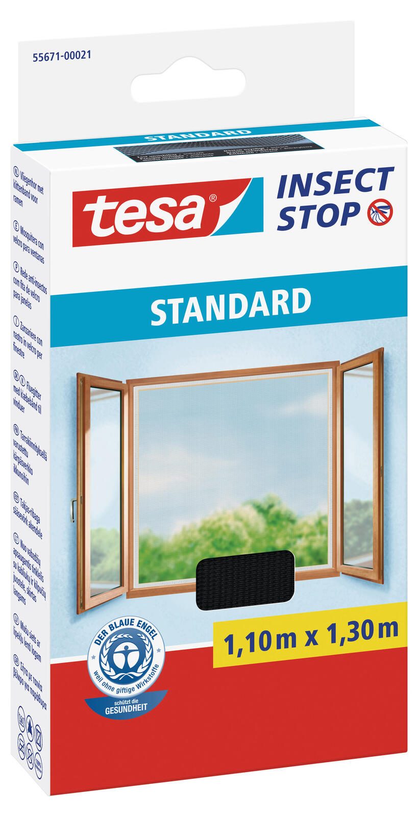 tesa Fliegengitter Insect Stop STANDARD anthrazit 1,1 x 1,3 m 55671-00021-07