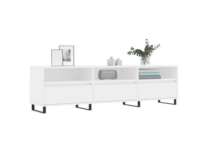 Meuble TV - SALUTUYA - TJ1332 - Bois d'ingénierie - 150x30x44 5 cm - Blanc