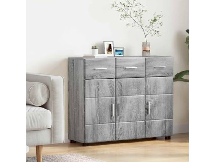 Sideboard aus Holzwerkstoff Graues Sonoma 88,5 x 30,5 x 73 cm Modernes Design, robustes Material, vielseitig einsetzbar, pflegeleichte Oberfläche, rechteckige Form, matte Optik