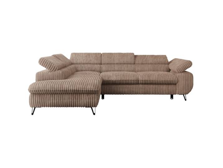 ECKSOFA PETER L Braun Cord - Links Seite
