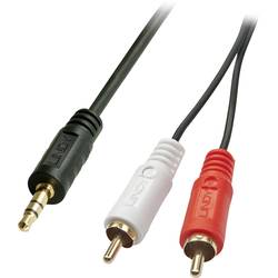 LINDY 35680 Cinch / Klinke Audio Anschlusskabel [2x Cinch-Stecker - 1x Klinkenstecker 3.5 mm] 1.00 m Schwarz